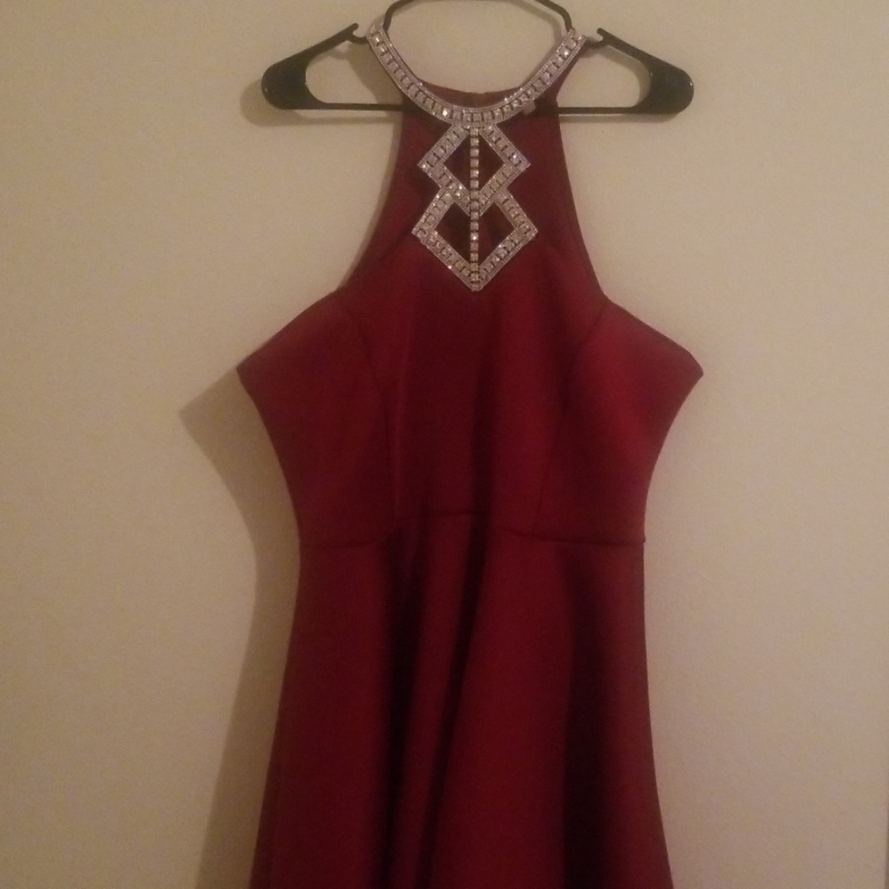 Red dress with bling .